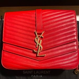 Authentic Yves Saint Laurent Red Monogramme Bag